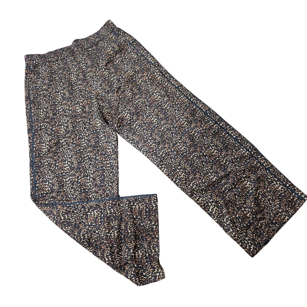 Talbots Wide Leg Pull On Pants Delicate Leopard Print Size Large - Picture 3 of 12
